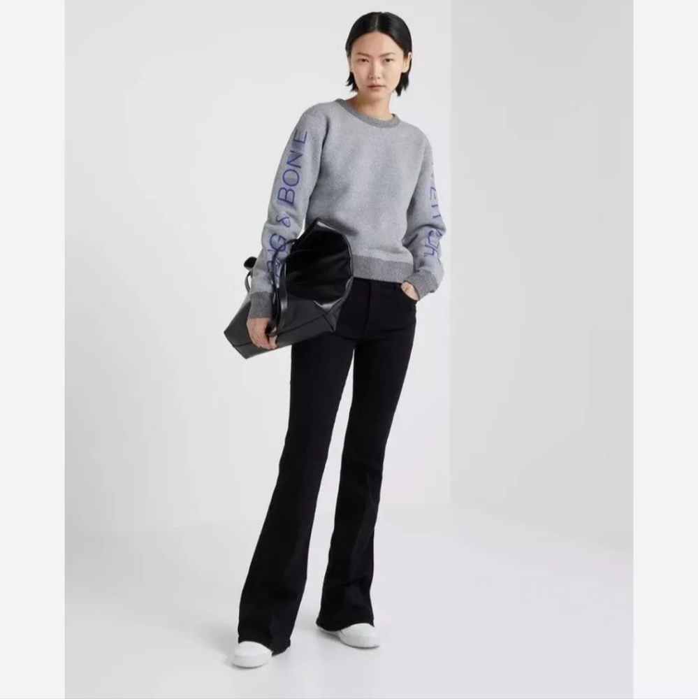 Rag & Bone Grey Sweatshirt With Sleeve Graphics